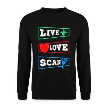 Live Love Scan - Unisex Sweatshirt - black - Front - Alina (178cm) & Michal (187cm)