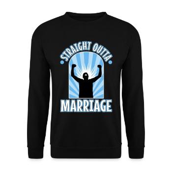 Straight Outta Marriage - Unisex Pullover - Schwarz - Vorne - Alina (178cm) & Michal (187cm)