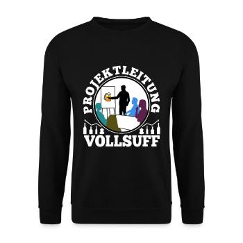 Projektleitung Vollsuff - Unisex Pullover - Schwarz - Vorne - Alina (178cm) & Michal (187cm)