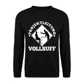 Projektleitung Vollsuff - Unisex Pullover - Schwarz - Vorne - Alina (178cm) & Michal (187cm)