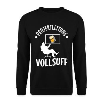 Projektleitung Vollsuff - Unisex Pullover - Schwarz - Vorne - Alina (178cm) & Michal (187cm)