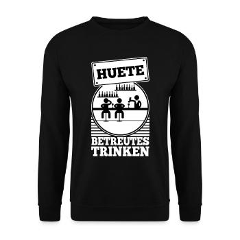 Heute Betreutes Trinken - Unisex Pullover - Schwarz - Vorne - Alina (178cm) & Michal (187cm)