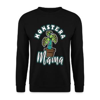 Monstera Mama - Unisex Sweatshirt - black - Front - Alina (178cm) & Michal (187cm)
