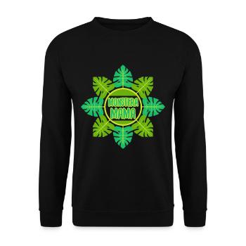 Monstera Mama - Unisex Sweatshirt - black - Front - Alina (178cm) & Michal (187cm)