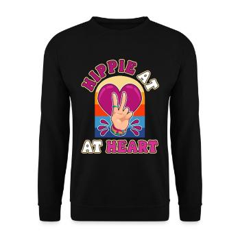 Love is my weapon, music is my religion. - Unisex Sweatshirt - black - Front - Alina (178cm) & Michal (187cm)