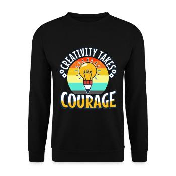 Creativity Takes Courage - Unisex Pullover - Schwarz - Vorne - Alina (178cm) & Michal (187cm)