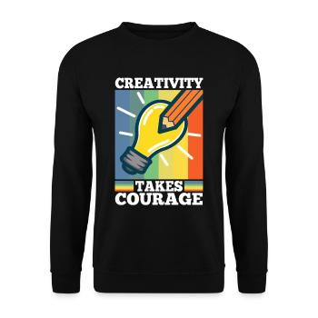 Creativity Takes Courage - Unisex Pullover - Schwarz - Vorne - Alina (178cm) & Michal (187cm)