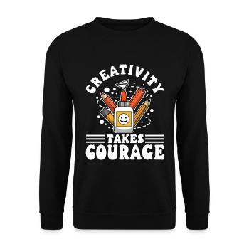 Creativity Takes Courage - Unisex Pullover - Schwarz - Vorne - Alina (178cm) & Michal (187cm)