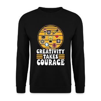 Creativity Takes Courage - Unisex Pullover - Schwarz - Vorne - Alina (178cm) & Michal (187cm)