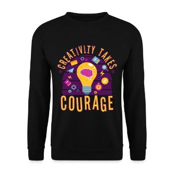 Creativity Takes Courage - Unisex Pullover - Schwarz - Vorne - Alina (178cm) & Michal (187cm)