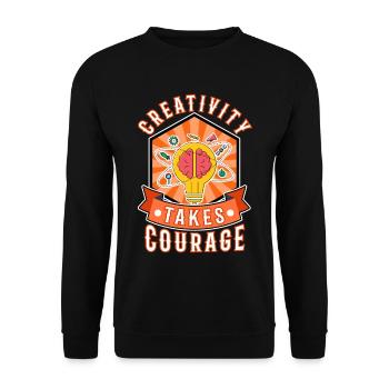 Creativity Takes Courage - Unisex Pullover - Schwarz - Vorne - Alina (178cm) & Michal (187cm)