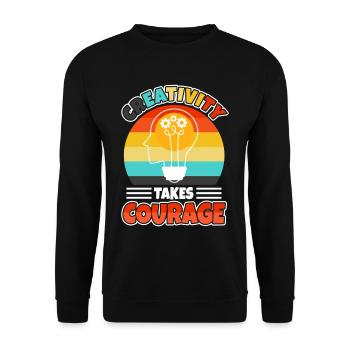 Creativity Takes Courage - Unisex Pullover - Schwarz - Vorne - Alina (178cm) & Michal (187cm)