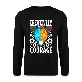 Creativity Takes Courage - Unisex Pullover - Schwarz - Vorne - Alina (178cm) & Michal (187cm)