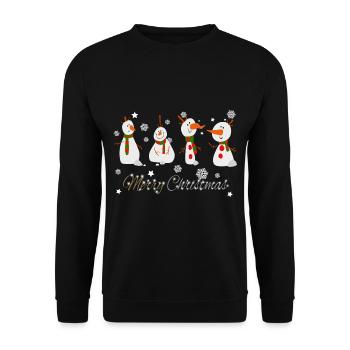 Bonhommes de neige flocon de neige joyeux Noël 2020 - Sweat-shirt Unisexe - noir - Devant - Alina (178cm) & Michal (187cm)