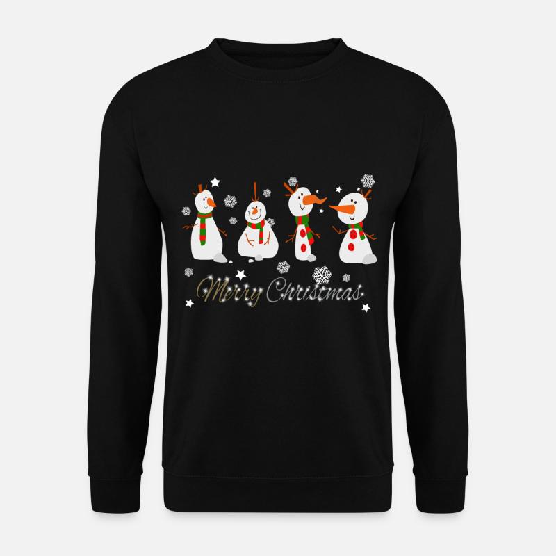 Schneemänner Schneeflocke Frohe Weihnachten 2020 - Unisex Pullover - Schwarz