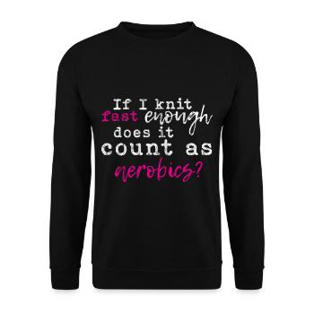 Si je tricote assez vite, est-ce que cela compte comme de l’aérobic 3 - Sweat-shirt Unisexe - noir - Devant - Alina (178cm) & Michal (187cm)