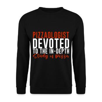 Pizzaologist, To The In-Depth Study Of Pizza 4 - Unisex Sweatshirt - black - Front - Alina (178cm) & Michal (187cm)