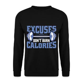 Les excuses ne brûlent pas de calories - Sweat-shirt Unisexe - noir - Devant - Alina (178cm) & Michal (187cm)