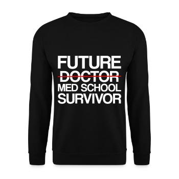Future Med School Survivor - Unisex Sweatshirt - black - Front - Alina (178cm) & Michal (187cm)