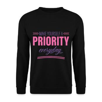 Make Yourself A Priority Everyday 2 - Unisex Pullover - Schwarz - Vorne - Alina (178cm) & Michal (187cm)