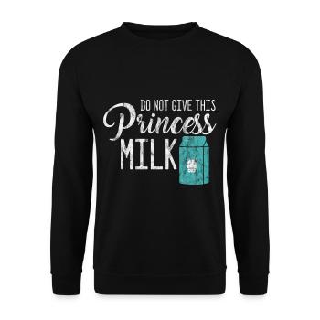 Ne donnez pas à cette princesse du lait 4 - Sweat-shirt Unisexe - noir - Devant - Alina (178cm) & Michal (187cm)