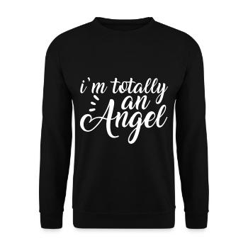 I'm Totally An Angel - Unisex Pullover - Schwarz - Vorne - Alina (178cm) & Michal (187cm)