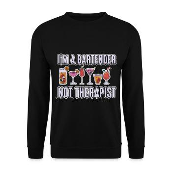 I'm A Bartender Not Therapist 4 - Unisex Sweatshirt - black - Front - Alina (178cm) & Michal (187cm)