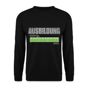Ausbildung loading 100% Ausbildung abgeschlossen - Unisex Pullover - Schwarz - Vorne - Alina (178cm) & Michal (187cm)