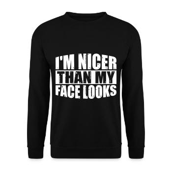 Je suis plus beau que mon visage n’en a l’air 3 - Sweat-shirt Unisexe - noir - Devant - Alina (178cm) & Michal (187cm)