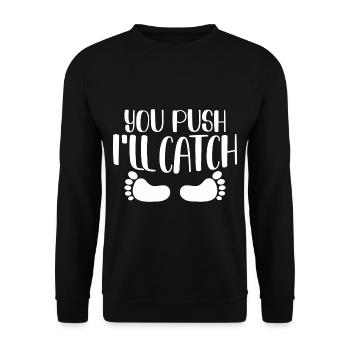 Tu pousses je vais attraper 4 - Sweat-shirt Unisexe - noir - Devant - Alina (178cm) & Michal (187cm)