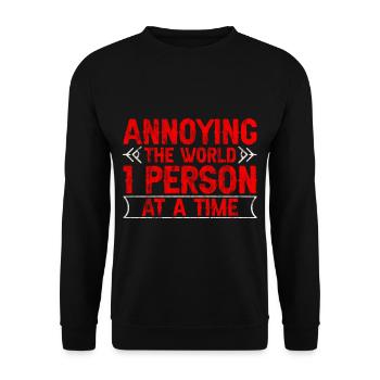 Ennuyer le monde 1 Personne à la fois 3 - Sweat-shirt Unisexe - noir - Devant - Alina (178cm) & Michal (187cm)