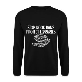 Stop Book Bans Protect Libraries 4 - Unisex Sweatshirt - black - Front - Alina (178cm) & Michal (187cm)