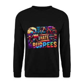 I Hate Burpees 8 - Unisex Sweatshirt - black - Front - Alina (178cm) & Michal (187cm)