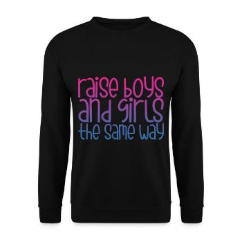 Élever les garçons et les filles de la même manière - Sweat-shirt Unisexe - noir - Devant - Alina (178cm) & Michal (187cm)