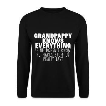 Grandpappy Knows Everything - Unisex Pullover - Schwarz - Vorne - Alina (178cm) & Michal (187cm)