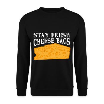 Stay Fresh Cheese Bags 47 - Unisex Pullover - Schwarz - Vorne - Alina (178cm) & Michal (187cm)