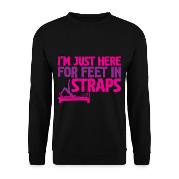 I'm Just Here For Feet In Straps 2 - Unisex Pullover - Schwarz - Vorne - Alina (178cm) & Michal (187cm)
