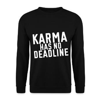 Le karma n’a pas de date limite - Sweat-shirt Unisexe - noir - Devant - Alina (178cm) & Michal (187cm)
