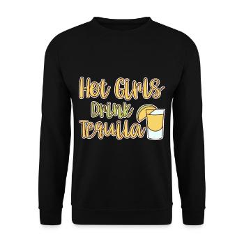 Hot Girls Drink Tequila 4 - Unisex Pullover - Schwarz - Vorne - Alina (178cm) & Michal (187cm)