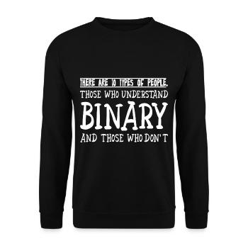 There Are 10 Types Of People, Binary Joke 2 - Unisex Pullover - Schwarz - Vorne - Alina (178cm) & Michal (187cm)
