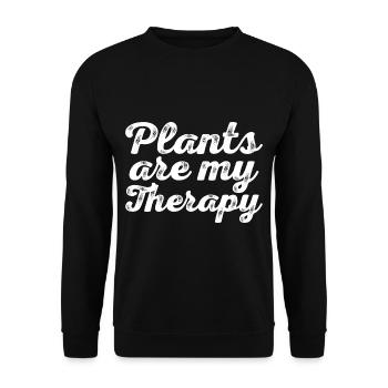Plants Are My Therapy 3 - Unisex Sweatshirt - black - Front - Alina (178cm) & Michal (187cm)