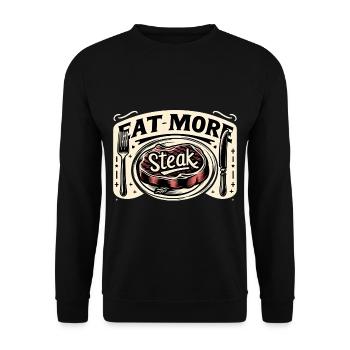 Eat More Steak 11 - Unisex Sweatshirt - black - Front - Alina (178cm) & Michal (187cm)