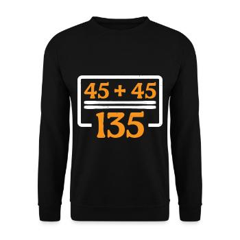 45 + 45 = 135 30 - Unisex Sweatshirt - black - Front - Alina (178cm) & Michal (187cm)