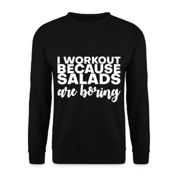 Je m’entraîne parce que les salades sont ennuyeuses 3 - Sweat-shirt Unisexe - noir - Devant - Alina (178cm) & Michal (187cm)