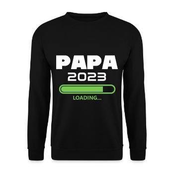 Papa 2023 Loading future dad 2023 - Unisex Sweatshirt - black - Front - Alina (178cm) & Michal (187cm)