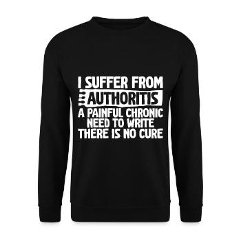 Je souffre d’autoritourne, un besoin d’écrire 4 - Sweat-shirt Unisexe - noir - Devant - Alina (178cm) & Michal (187cm)