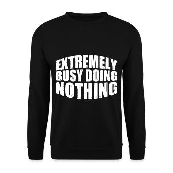 Extremely Busy Doing Nothing 18 - Unisex Pullover - Schwarz - Vorne - Alina (178cm) & Michal (187cm)