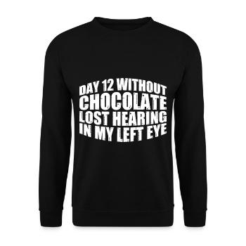 Sans chocolat, perte de l’audition dans mon œil gauche 8 - Sweat-shirt Unisexe - noir - Devant - Alina (178cm) & Michal (187cm)
