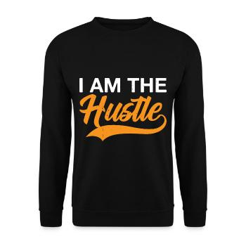 I Am The Hustle 3 - Unisex Pullover - Schwarz - Vorne - Alina (178cm) & Michal (187cm)
