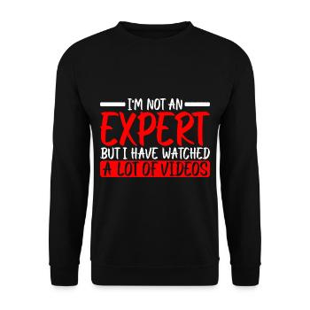 Not An Expert But I Have Watched A Lot Of Videos 3 - Unisex Pullover - Schwarz - Vorne - Alina (178cm) & Michal (187cm)